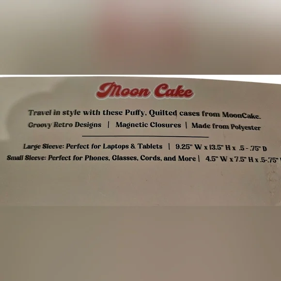 Moon Cake - Quilted Tech Protective Phone & Tablet Case Set Magnetic Closure - Picture 5 of 5